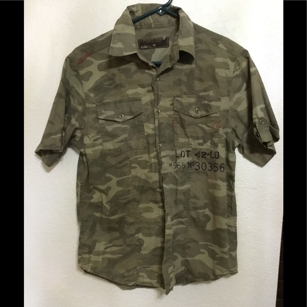 Camouflage short sleeve button up